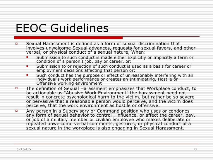 Sexual Definition Eeoc Harassment Sexual Definition Eeoc Harassment